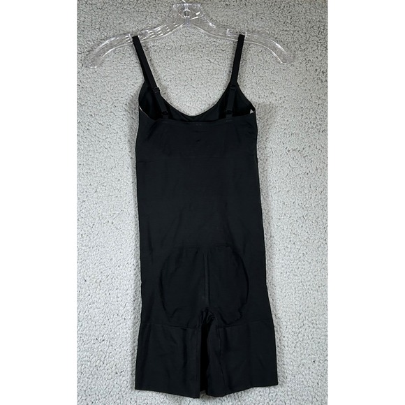 SPANX Black Bodysuit Full Slip Shaping Tank Dress Shorts M M - Picture 3 of 7
